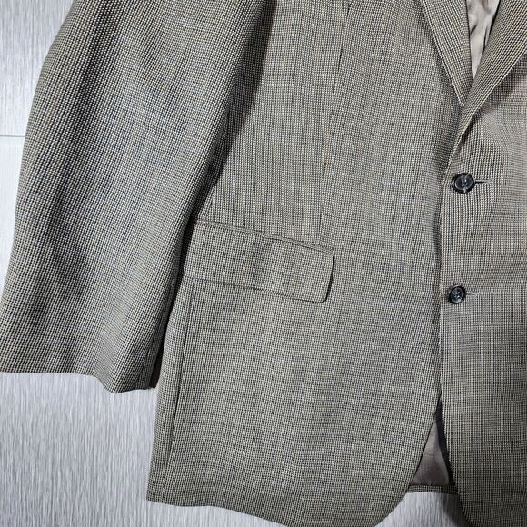 Chaps Ralph Lauren Mens Blazer Sport Coat Wool Houndstooth 44L - Picture 2 of 13